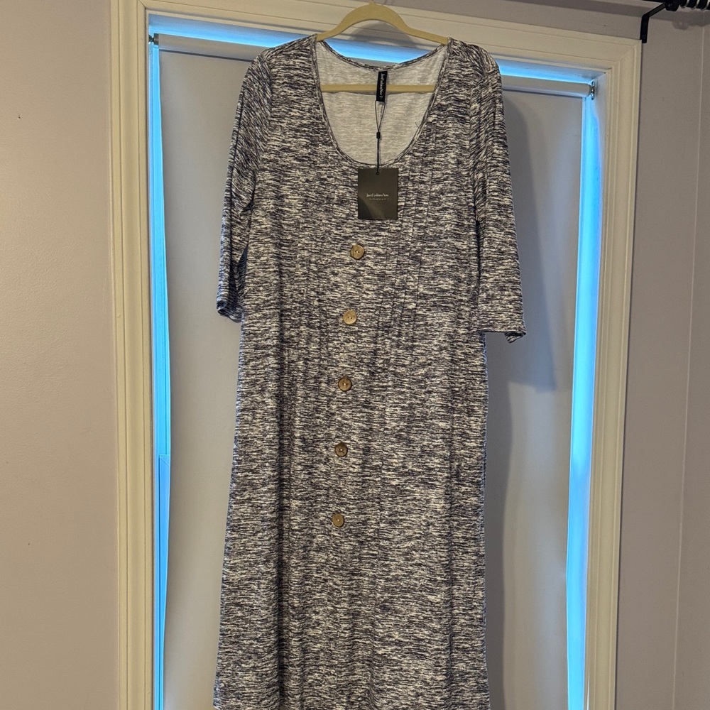Gray Button-Down Women's Dress